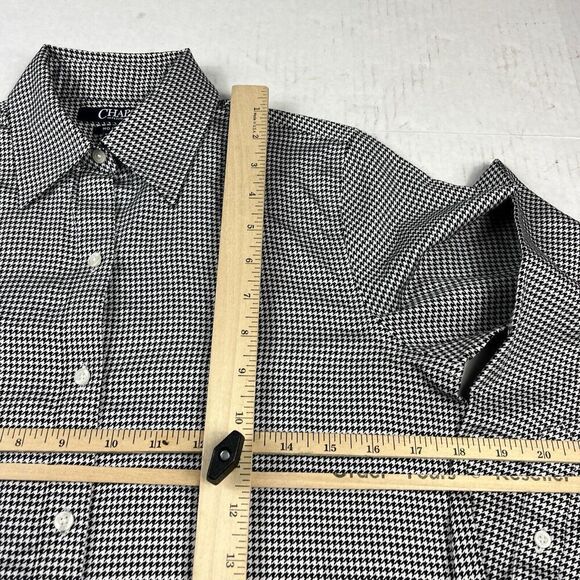 Chaps Womens No Iron Button Down Shirt Plaid Long Sleeve Collared Top PS Petites - Picture 7 of 10